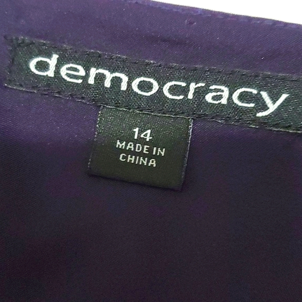 Democracy Purple & Black Pleated Waist Sheath Mini Dress 14 Party Wedding - Picture 10 of 11